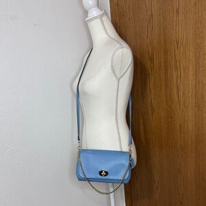 Coach mini Ruby blue leather turn lock convertible crossbody